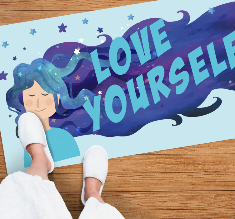 Love Yourself Illustration custom vinyl carpet - TenStickers
