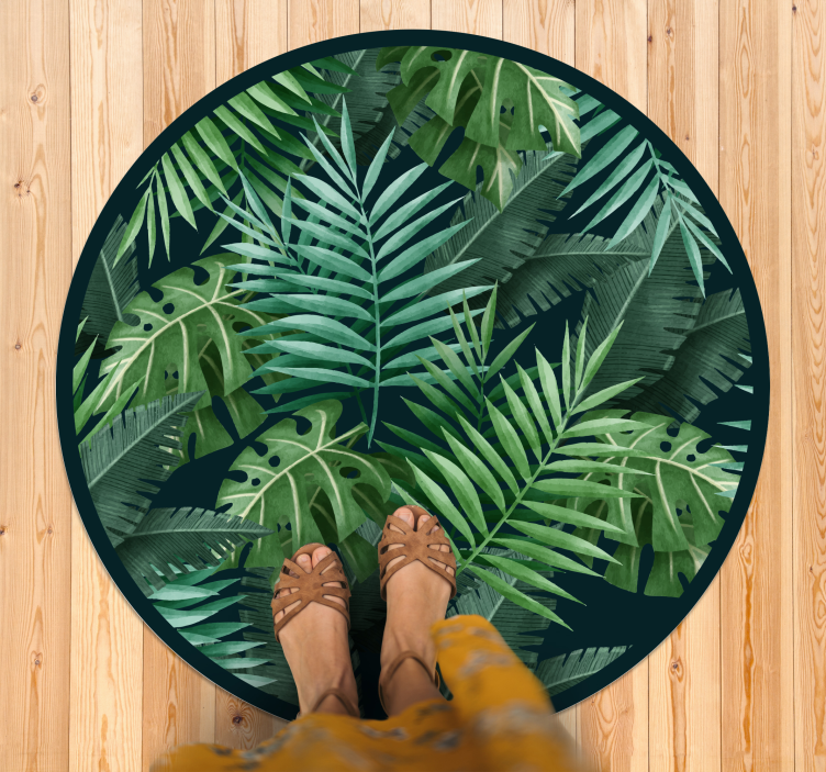 Lush Tropical Foliage nature vinyl carpet - TenStickers