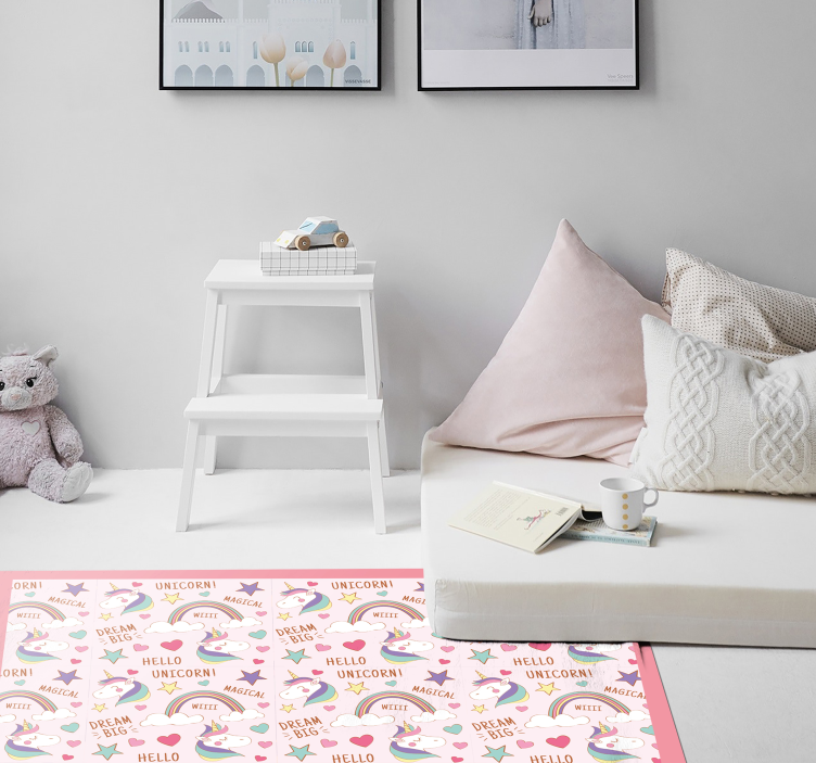 Magical Unicorn Motif nursery vinyl carpet - TenStickers