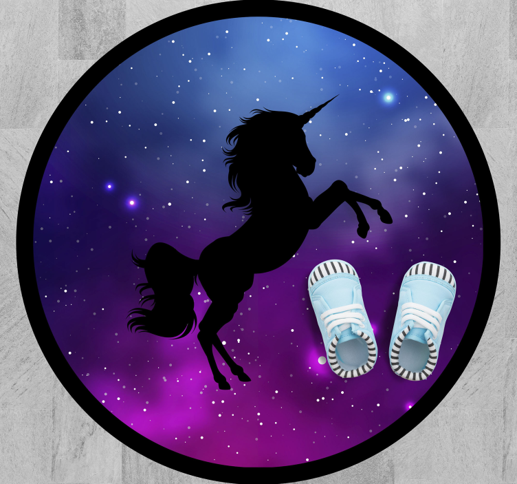 Magical unicorn scene kids vinyl carpet - TenStickers