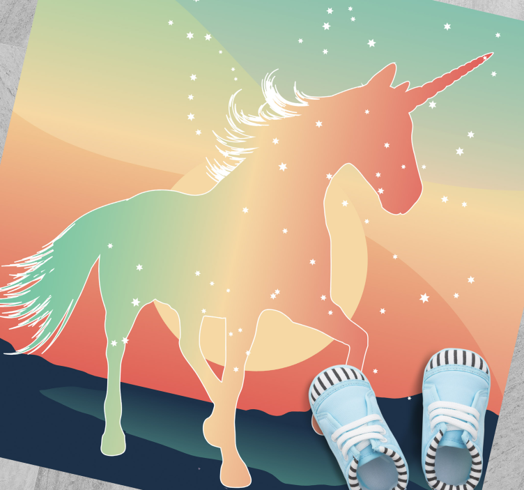 Magical Unicorn Silhouette kids vinyl carpet - TenStickers