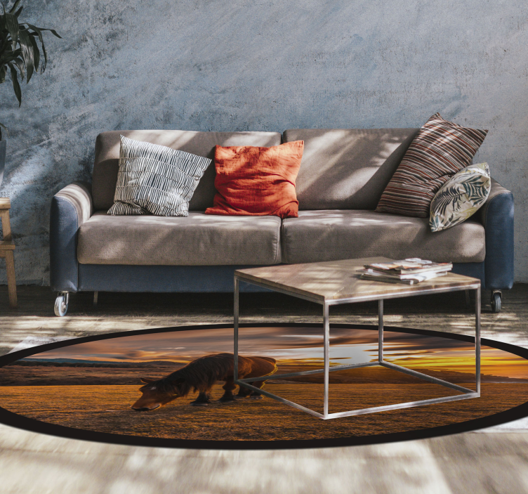 Majestic horse eating animal vinyl carpet - TenStickers