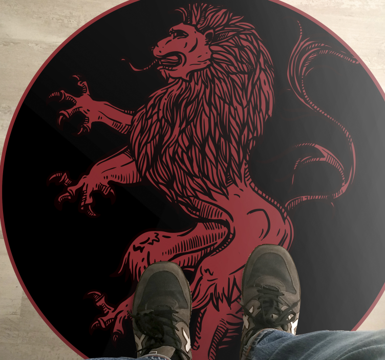 Red lion emblem animal vinyl carpet - TenStickers
