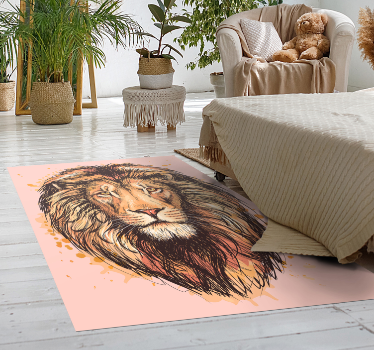Majestic lion face animal vinyl carpet - TenStickers