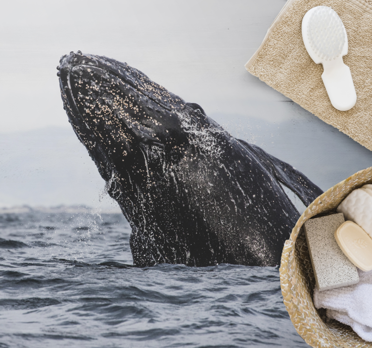 Majestic Whale Leap nature vinyl carpet - TenStickers