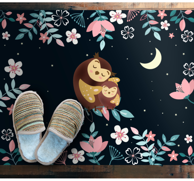 Mama Owl Love animal vinyl carpet - TenStickers