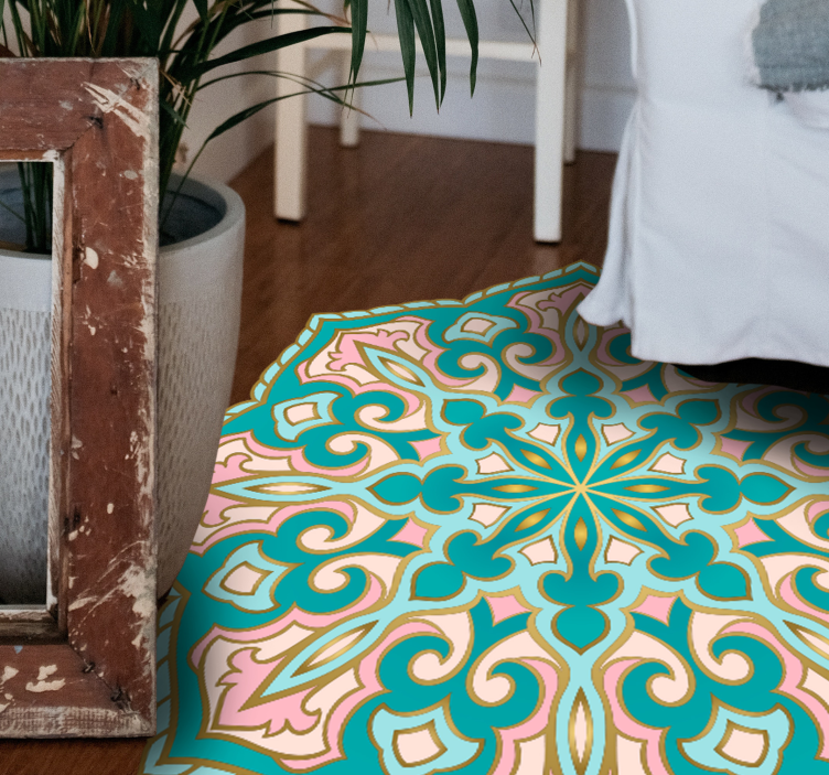 Mandala-Inspired Medallion mosaic vinyl carpet - TenStickers
