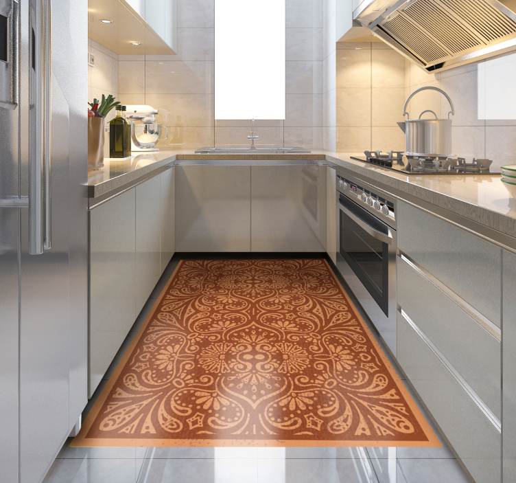 Mandala-Inspired Ornament kitchen vinyl carpet - TenStickers