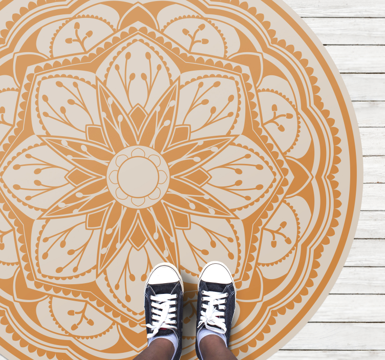 Mandala vinyl carpet with elegant round design - TenStickers