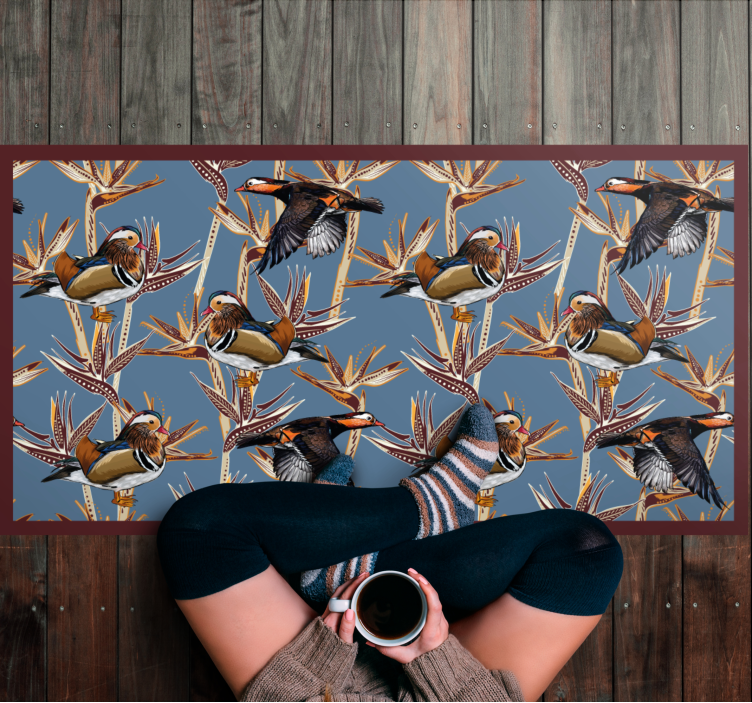 Mandarin Duck Pattern animal vinyl carpet - TenStickers