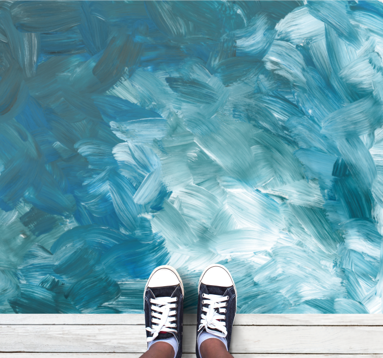 Marine Brush Strokes minimalist vinyl carpet - TenStickers