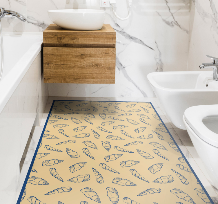 Marine Motif Accent bathroom vinyl carpet - TenStickers