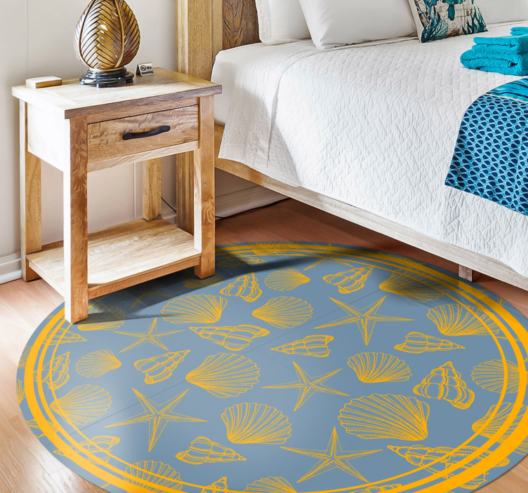 Marine Motif Circle animal vinyl carpet - TenStickers