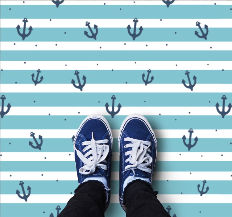 Kids vinyl carpet with maritime anchor design - TenStickers