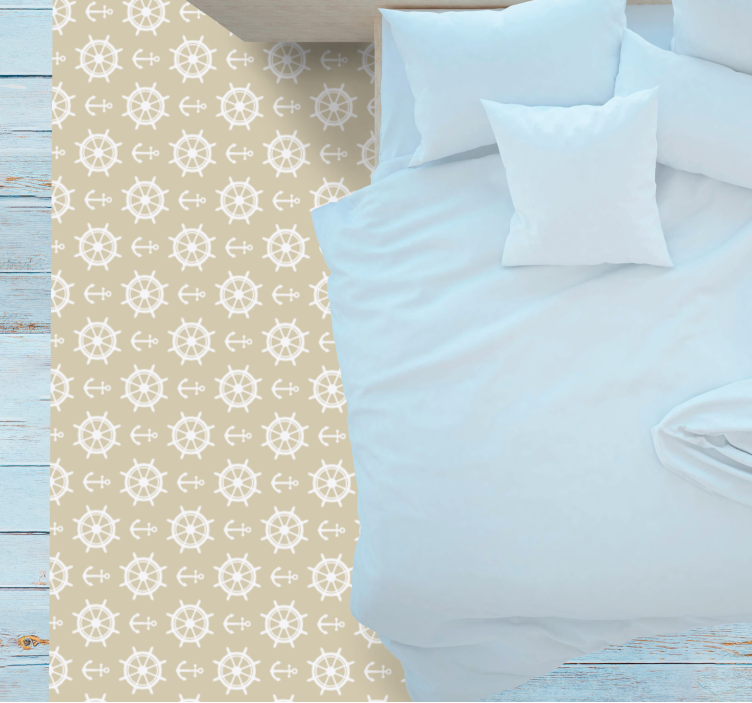 Maritime compass motif living room vinyl carpet - TenStickers