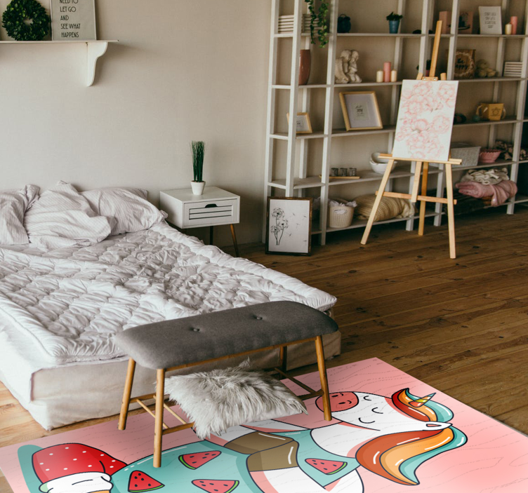 Meditating Unicorn kids vinyl carpet - TenStickers