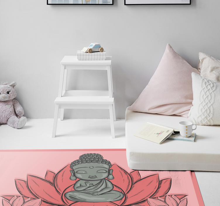 Meditative Buddha Artwork mandala vinyl carpet - TenStickers