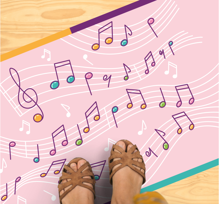 Melodic Note Flow teen vinyl carpet - TenStickers