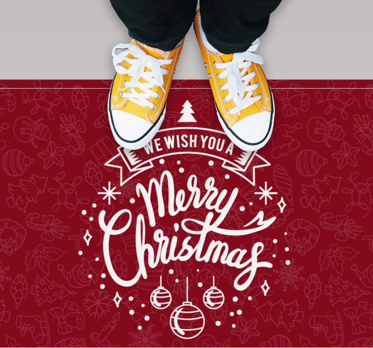 Merry Holiday greetings Christmas vinyl carpet - TenStickers