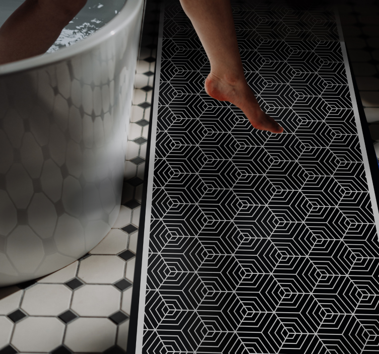 Minimalistic mosaic vinyl rug - TenStickers
