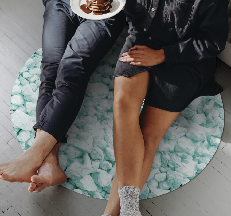 Mint shades design stone effect vinyl carpet - TenStickers