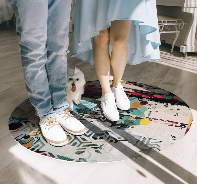 Mix of urban art modern vinyl rug - TenStickers