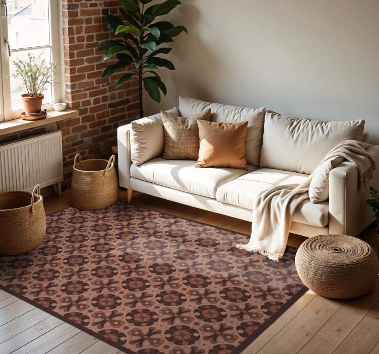 "Mocha Mousse" tile vinyl carpet - TenStickers