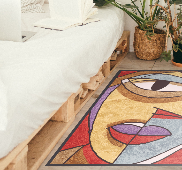 Modern art geometrical face modern rug - TenStickers