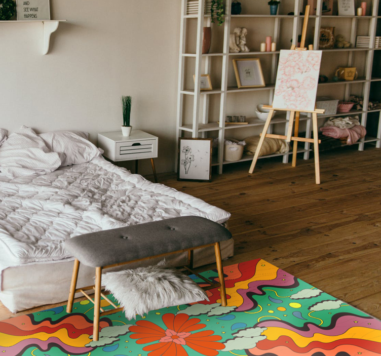 Modern art psychedelic vinyl rug - TenStickers