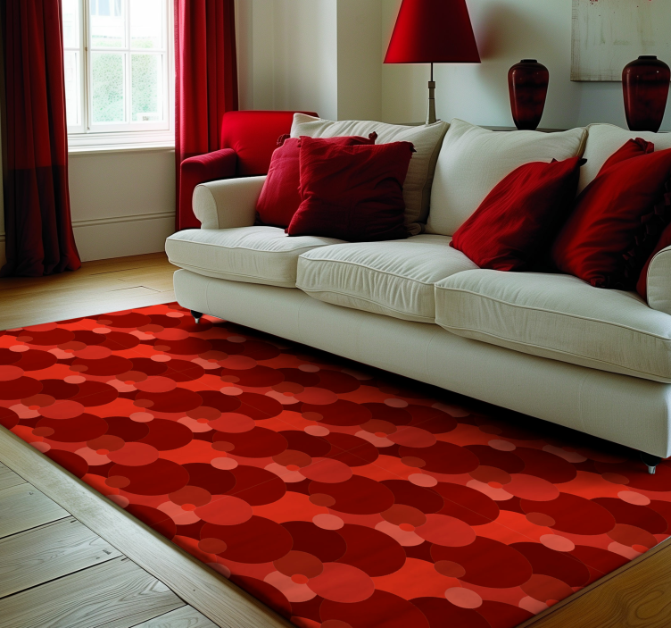 Modern circles pattern red vinyl carpet - TenStickers