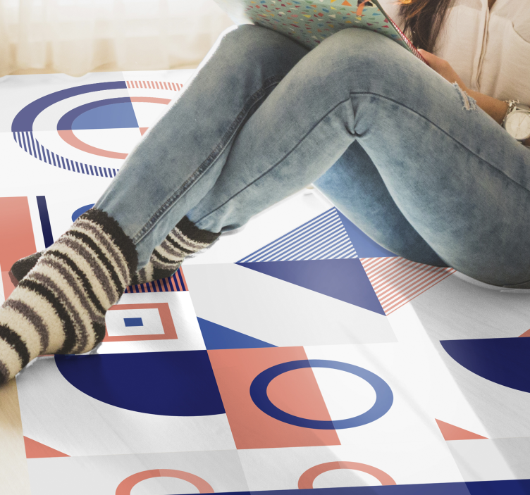 Modern forms geometric vinyl carpet - TenStickers
