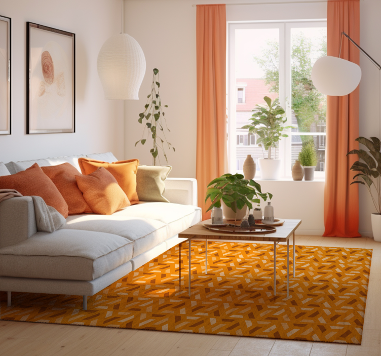 Modern geometric living room vinyl carpet - TenStickers