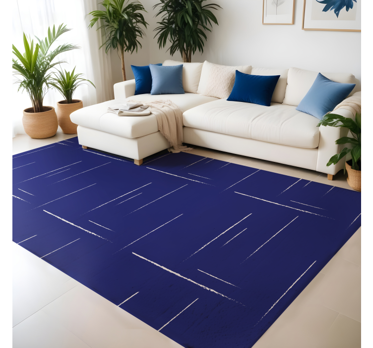 Modern line pattern blue vinyl carpet - TenStickers
