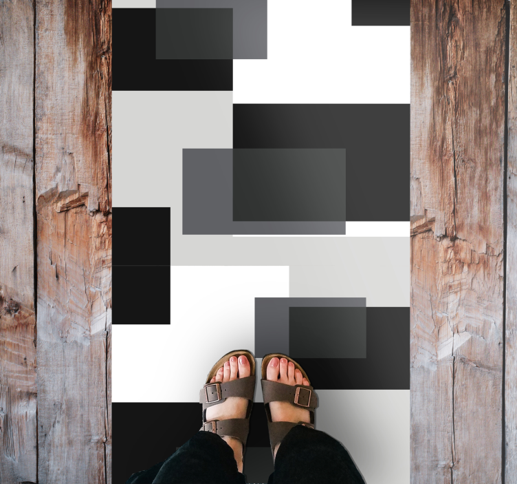 Modern vinyl carpet in abstract block design - TenStickers
