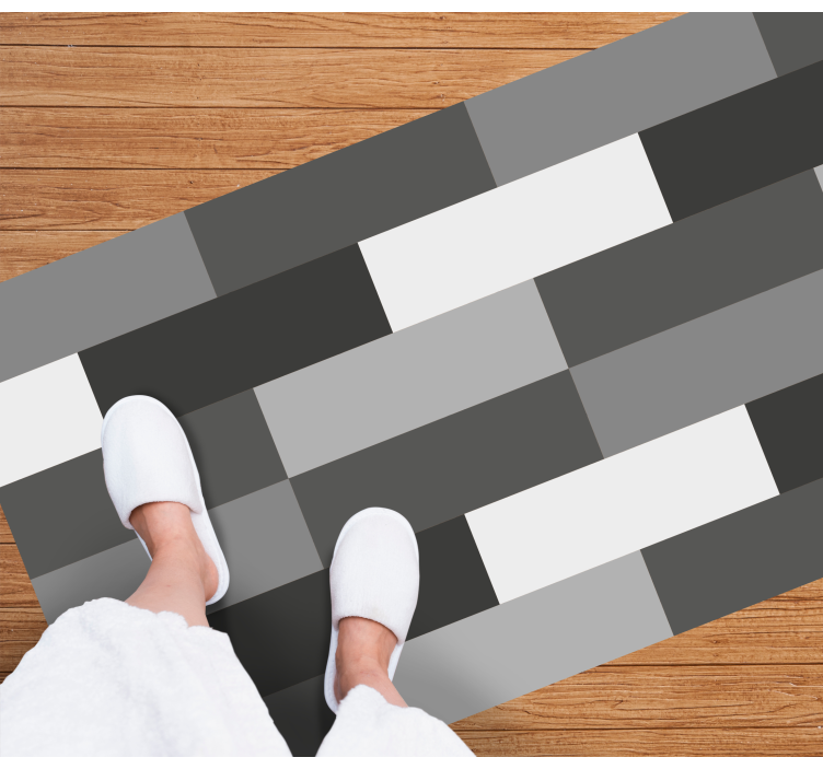 Monochrome Block Layout bathroom vinyl carpet - TenStickers
