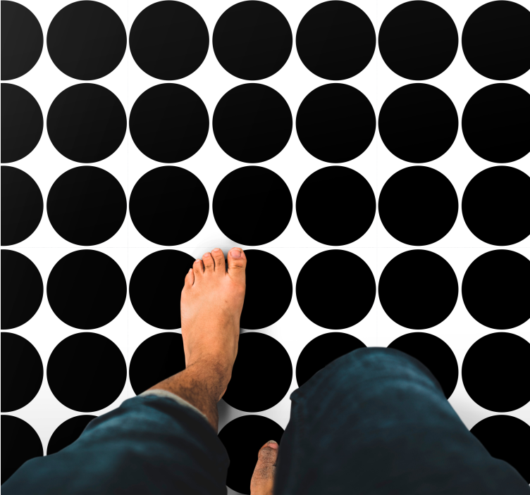 Monochrome Circle Pattern geometric vinyl carpet - TenStickers