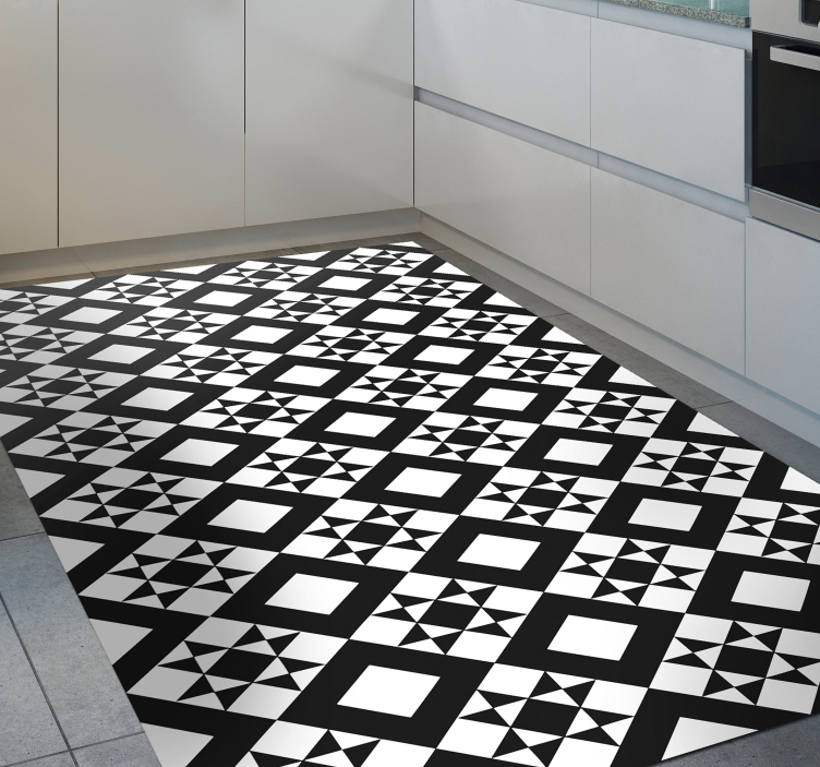 Monochrome Geometrics geometric vinyl carpet - TenStickers