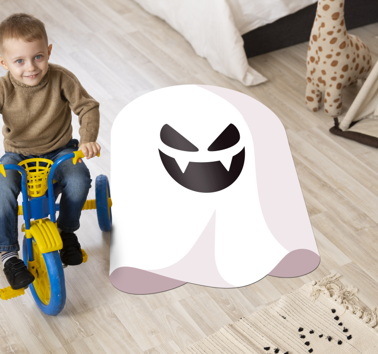 Monochrome Ghost halloween vinyl carpet - TenStickers