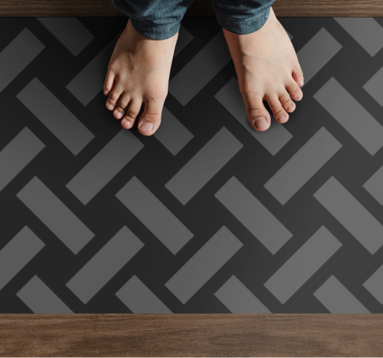Monochrome Herringbone geometric vinyl carpet - TenStickers