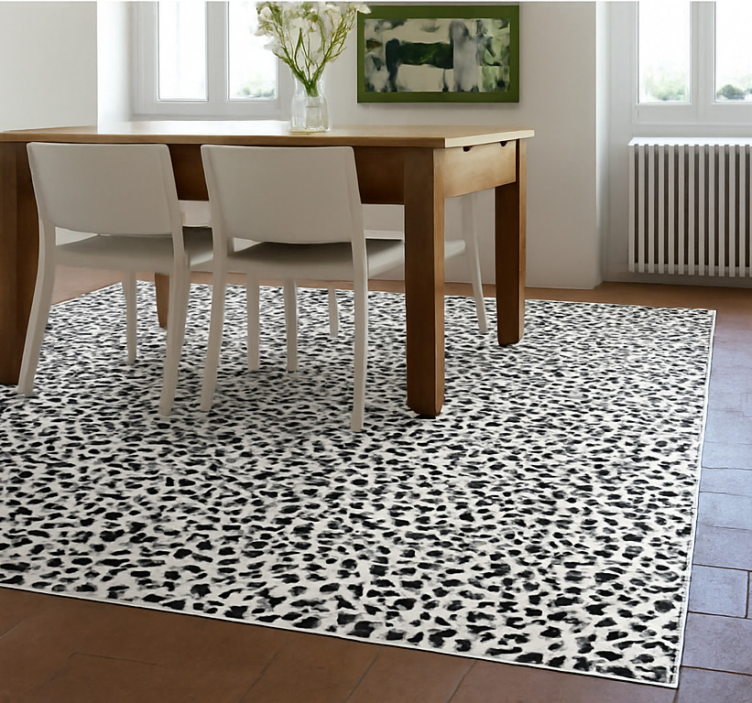 Monochrome Leopard Print dining room vinyl carpet - TenStickers