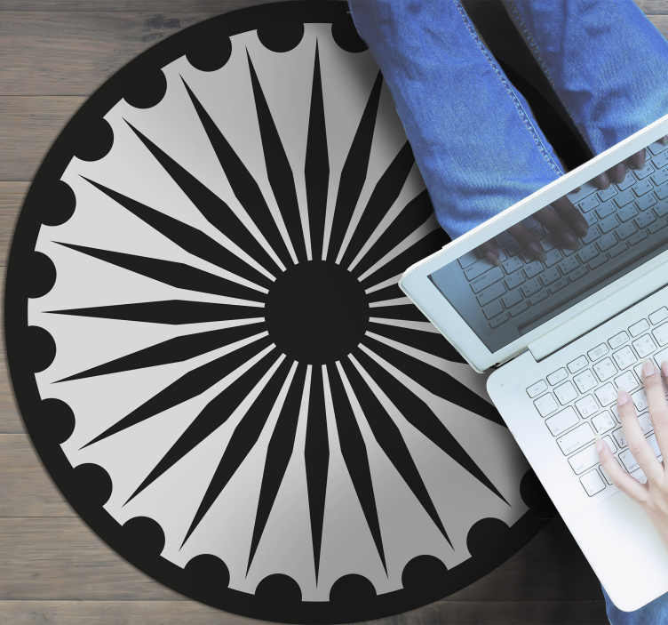 Monochrome Mandala modern vinyl carpet - TenStickers