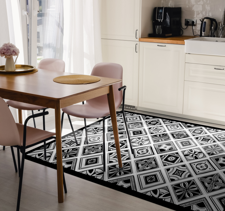 Monochrome Tiles tile vinyl carpet - TenStickers