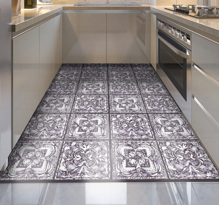 Monochrome Tilework tile vinyl carpet - TenStickers