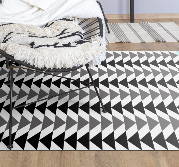 Grey triangular pattern geometric vinyl carpet - TenStickers