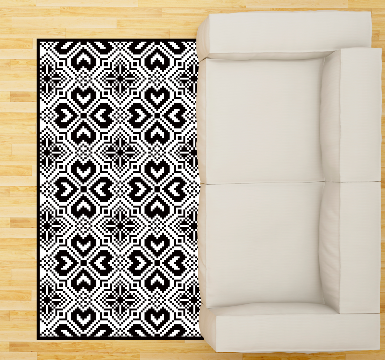 Monochrome Tribal Pattern geometric vinyl carpet - TenStickers