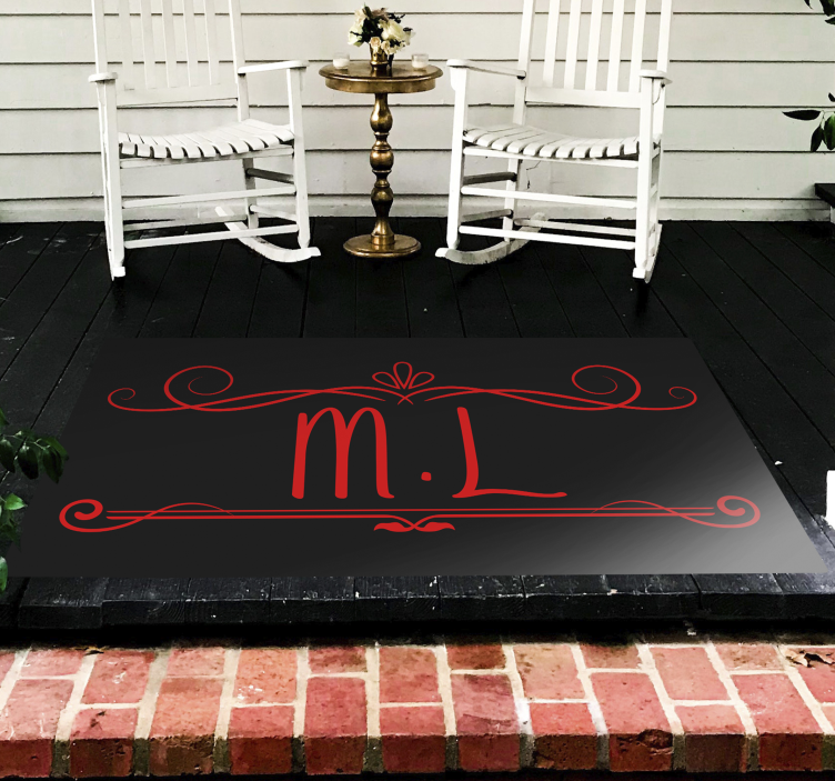 Monogram Elegance custom vinyl carpet - TenStickers
