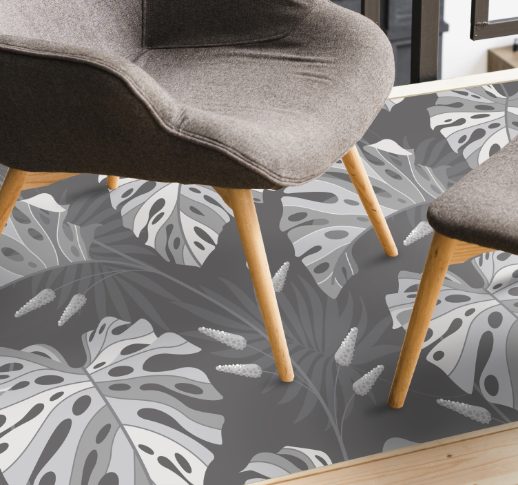 Monstera Leaf Patterns nature vinyl carpet - TenStickers