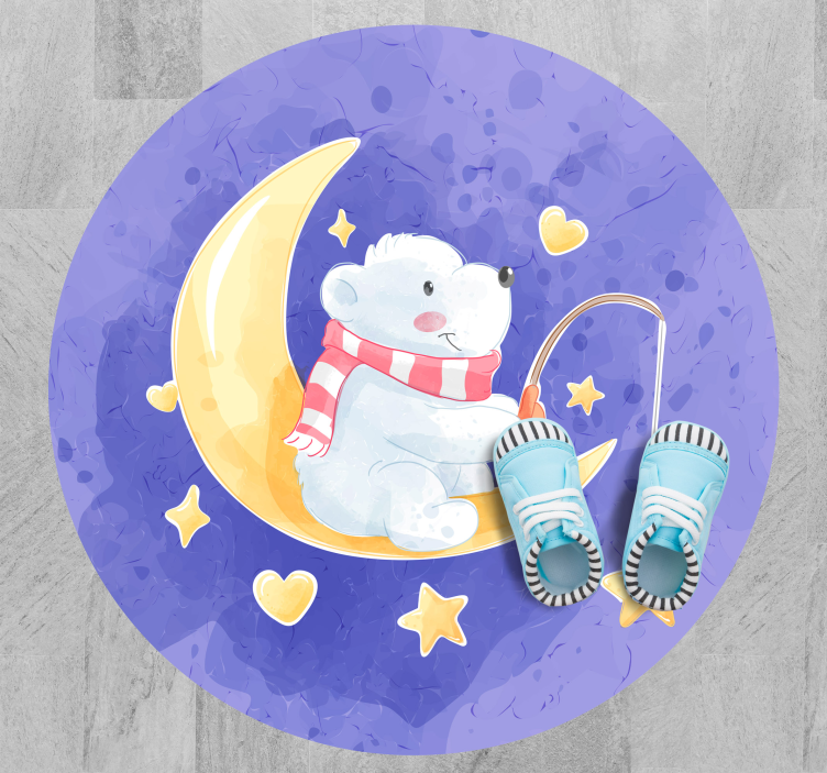 Moonlit Bear Cub nursery vinyl carpet - TenStickers