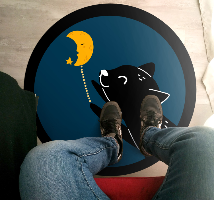 Moonlit Cat kids vinyl carpet - TenStickers