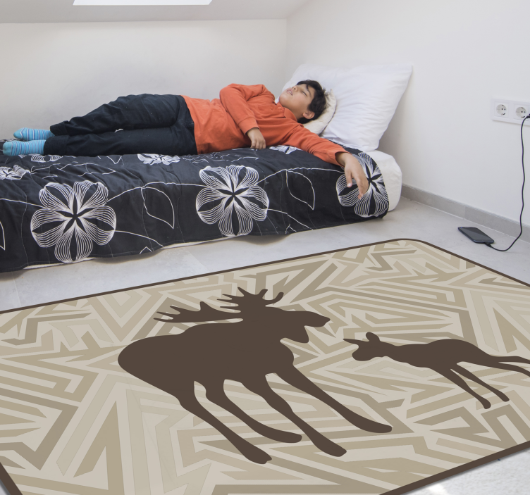Moose family animal vinyl carpet - TenStickers